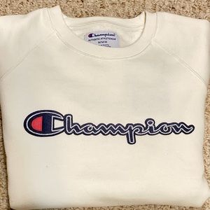 Champion Sweatshirt (M) Medium, White